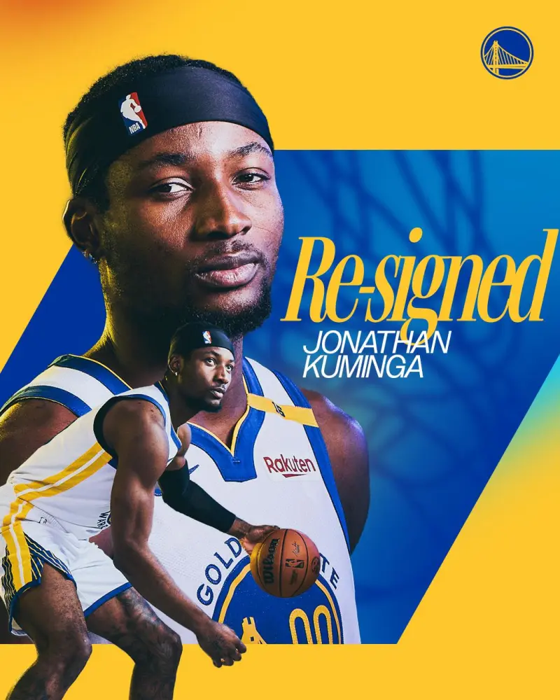 流言板]勇士官方庆祝与乔纳森-库明加续约：在勇士的第五个赛季